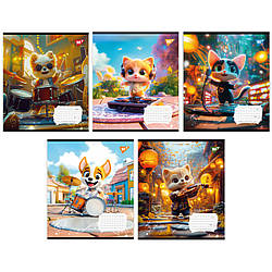 Зошит нотний А5+ 12 аркушів Yes Furry musicians, 25 шт/уп.