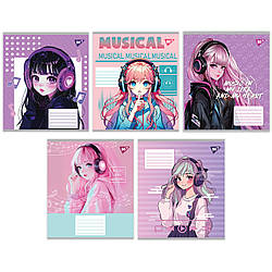 Зошит нотний А5+ 12 аркушів Yes Music and dreams, 25 шт/уп.