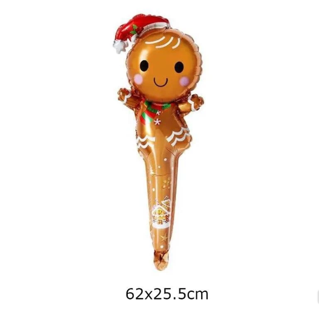 Куля фольгований з палицею фігура "Пряніковий чоловічок"