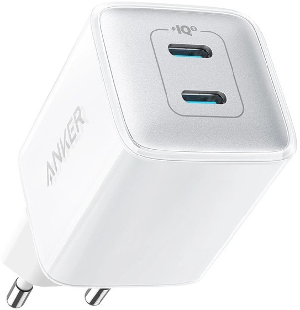 Зарядний пристрій — блок живлення ANKER PowerPort 521 Nano Pro Power IQ 2 виходи Type-C білий (A2038G21)
