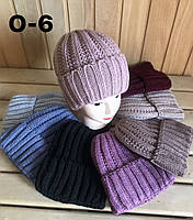 Шапка дитяча на дівчинку зимова фліс розмір універсальний (від 5 шт.)
