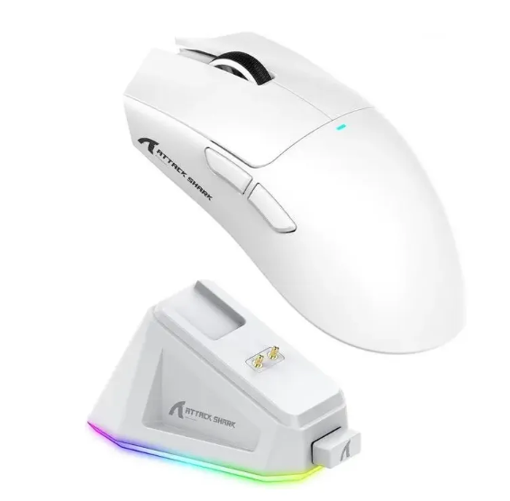 Миша ATTACK SHARK X11 Wireless Gaming Mouse with Charging Dock White