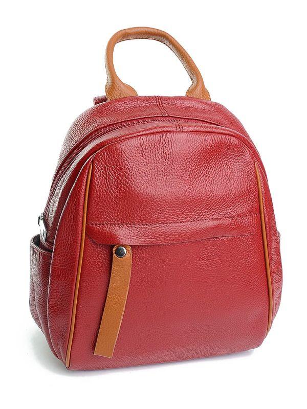 Жіночий шкіряний рюкзак  301 Red. Купити жіночі рюкзаки гуртом і в роздріб із натуральної шкіри в Україні