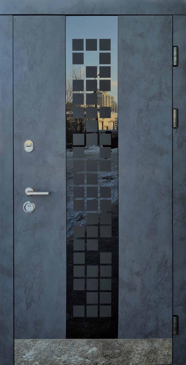 Вхідні двері Форт-М Тріо Сіті бетон антрацит/біла