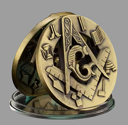 Сувенірна монета Вільних мулярів Масонів "freeMason" рельєфна. бронза