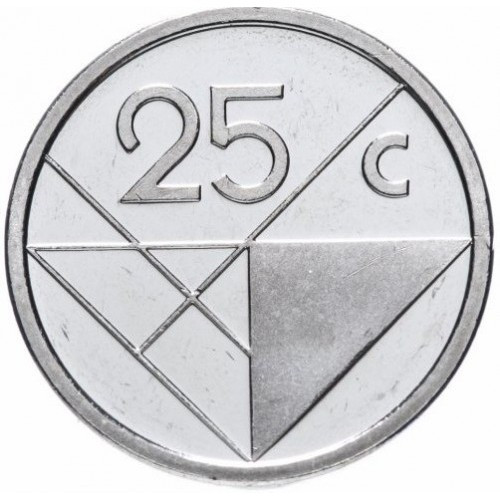 Монета Аруби 25 центів 2013-24 рр.