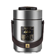 Термос для їжі з 2 контейнерами з нержавіючої сталі на 1.5 літра срібло HP156SL