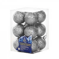 Набір ялинкових куль 4 см 12 штук NewYEAR 8104-4 (silver) Сріблястий