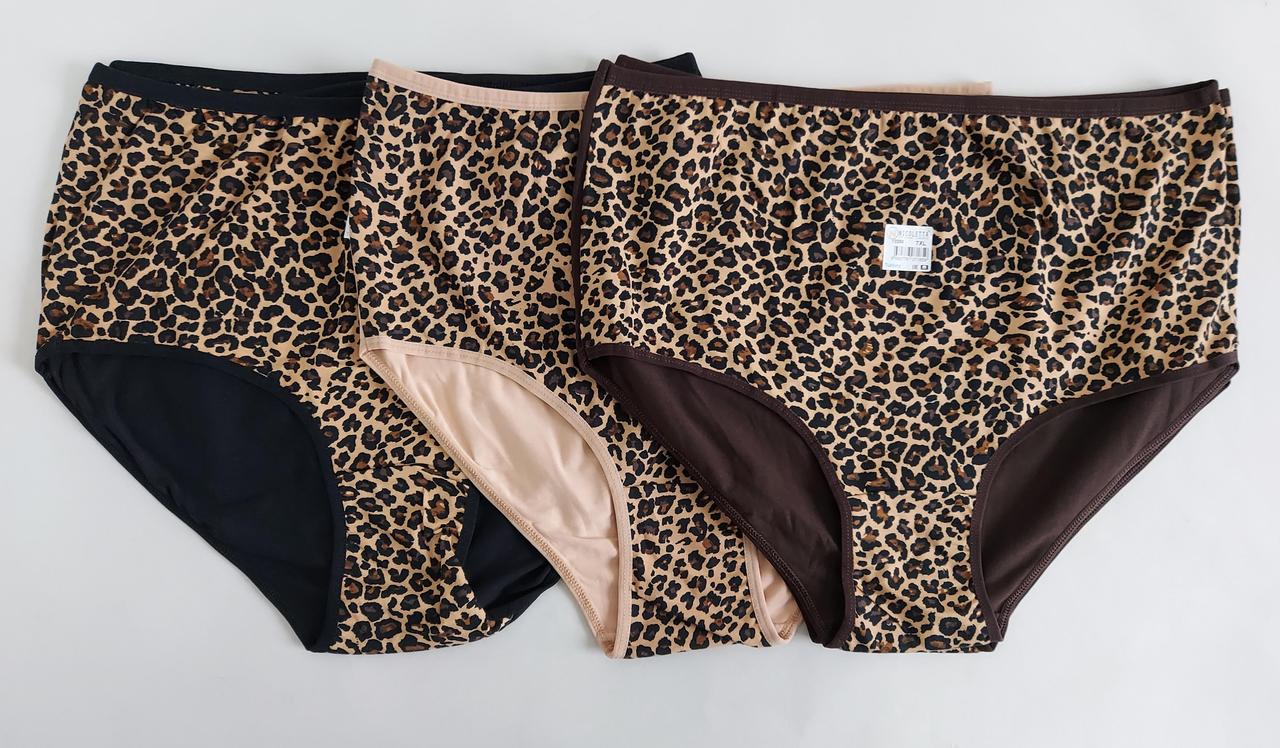 Жіночі труси «Nicoletta» великого розміру з леопардовим принтом(5 шт), фото 1