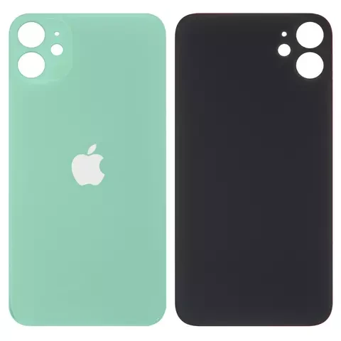 Задня панель корпусу для iPhone 11, зелена, не потрібно знімати скло камери, big hole, фото 1