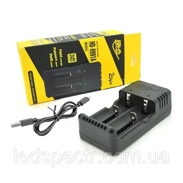Універсальний зарядний пристрій для Li-Ion акумуляторів HD-8991A USB, для АКБ 18650, 26650 та ін., фото 1