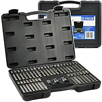 Набір шестигранних біт 75 елементів Torx spline ribe у пластиковому кейсі Geko G10036 Польща