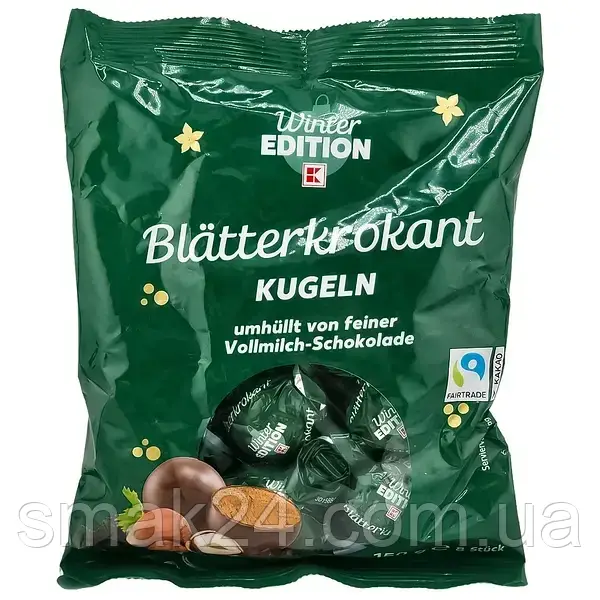 Шоколадні цукерки з праліне та фундука Winter Edition Blatter Krokant 150 г Німеччина