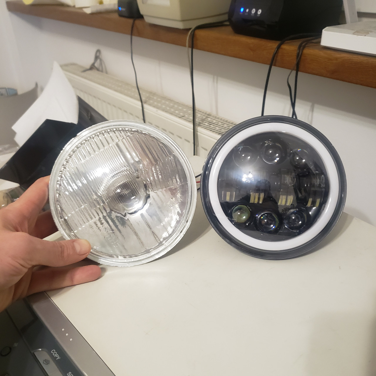 Cердцевина LED фари металевої ФГ-305, ФГ-304 (ближній + дальний + ходові вогні (кільце))