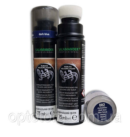 Лосьйон-фарба Океан, темно синя для замші, нубуку та велюру SALAMANDER Profesional 75мл, фото 1