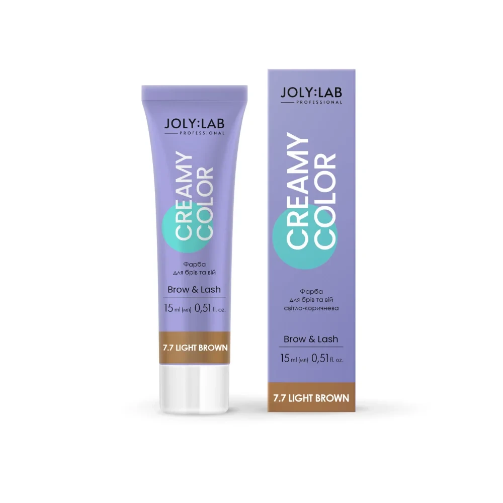 Фарба для брів та вій світло-коричнева Joly:Lab Creamy Color №7.7 Light Brown, 15 мл