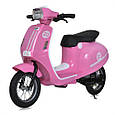 Дитячий швидкісний електромотоцикл Vespa Sport 24V рожевий, фото 2