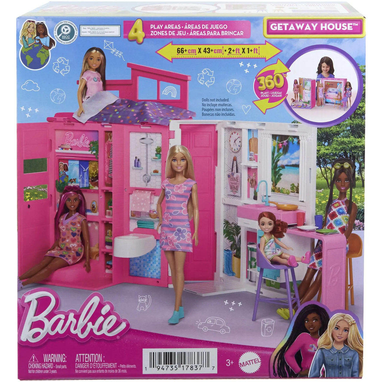 Будиночок Barbie для відпочинку двоповерховий barbie getaway house mattel (HRJ76), фото 1