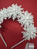 Набір Сніжинка(Обруч+браслет+паличка) Набор Снежинки Сніжинки Новогодний Ободок Новорічний обруч, фото 6