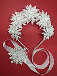 Набір Сніжинка(Обруч+браслет+паличка) Набор Снежинки Сніжинки Новогодний Ободок Новорічний обруч, фото 7