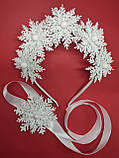 Набір Сніжинка(Обруч+браслет+паличка) Набор Снежинки Сніжинки Новогодний Ободок Новорічний обруч, фото 9