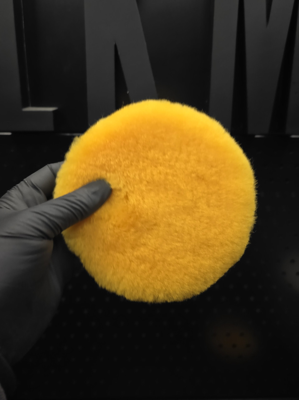 MIRKA хутро жовте натуральна лама (овчина) Ø 135мм