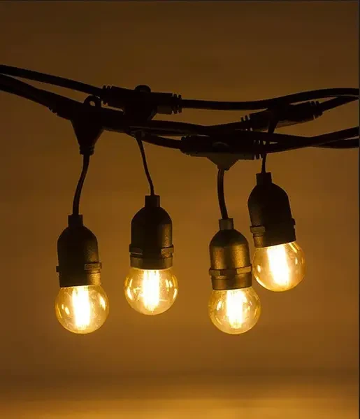 Ретро Гірлянда вулична 10 метрів | 10 патронів | IP65 (без ламп), фото 1