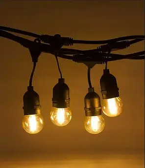 Ретро Гірлянда вулична 10 метрів | 10 патронів | IP65 (без ламп)