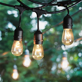 Ретро Гірлянда вулична 15 метрів | 15 патронів | IP65 (без ламп)