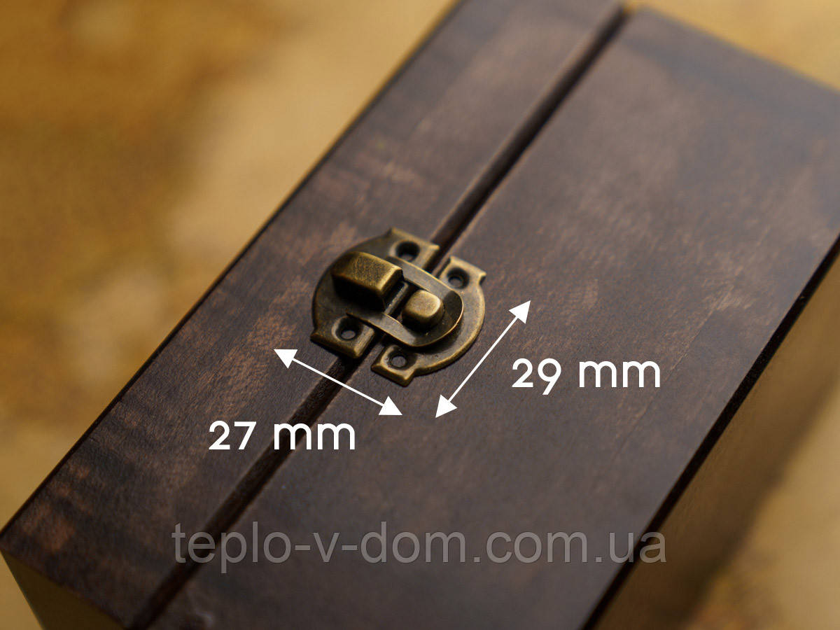 Застібка для коробочок. Колір "стара латунь". 27х29мм., фото 1