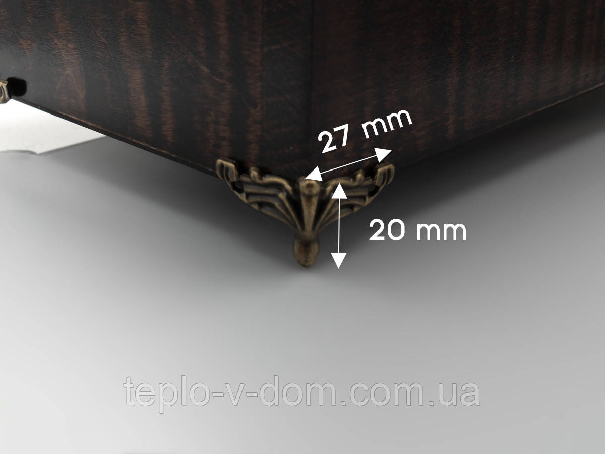 Ніжка для скриньок. Метал. Колір "стара латунь". 27х20мм