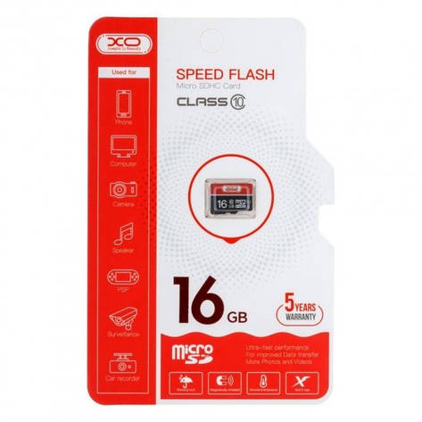 Карта пам'яті XO microSDHC 16Gb class 10, фото 1