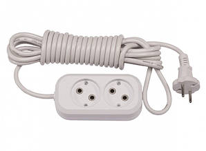 Мережевий подовжувач Luxel 2 поста без заземлення, 3м, білий (7103)