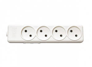 Колодка для подовжувача Luxel AURA 4 поста без заземлення, білий (7341)