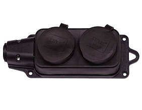 Колодка для подовжувача Luxel каучук із заземленням 2 поста (1132)