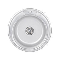 Кухонна мийка Lidz 510-D 0,6 мм Satin (LIDZ510D06SAT)