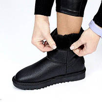 Уги високі Чорні шкіра натуральна Ugg чобітки теплі жіночі зима, фото 3