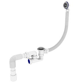 Сифон для ванни ZERIX SV-02-C з ревізією, переливом та випуском "СLICK-СLACK" (ZX4961) kr