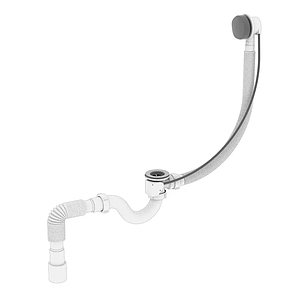 Сифон для ванни ZERIX SV-01-B прямоточний з переливом "напівавтомат" (трос 580 мм) (ZX4959) kr