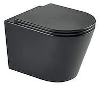 Унітаз підвісний Mixxus Premium Bevel-0301-R Black 515x355x365 mm, система змиву RIMLESS (MP6471) kr