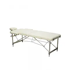 Масажний стіл 2-секційний (алюмін. рама) білий HY-2010-1.3