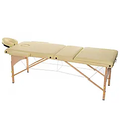 Масажний стіл 3-секційний (дерев. рама) HY-30110