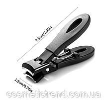 Кніпсер/кусачки пружинні для товстих врослих вікових нігтів Чорний, фото 3