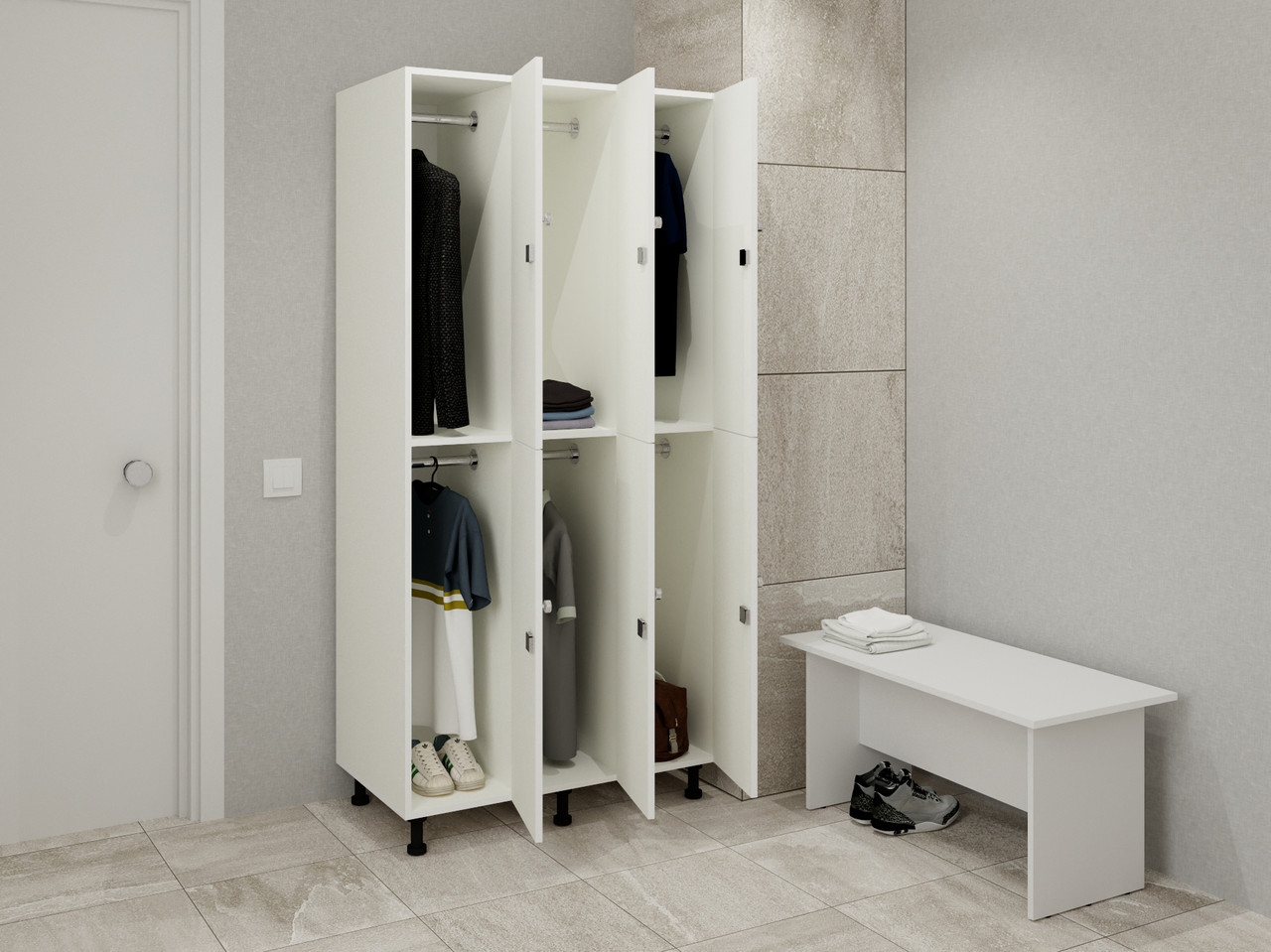 Шафа для роздягалок. Двохдверна.Потрійна., фото 1