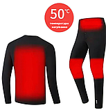 Зимова термобілизна з підігрівом HA102 PowerBank USB 6 зон підігріву розмір 3ХL, фото 10