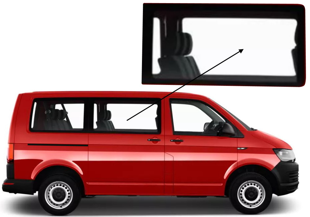 Бічне скло Volkswagen T6 2015-2021 салону переднє праве, фото 1