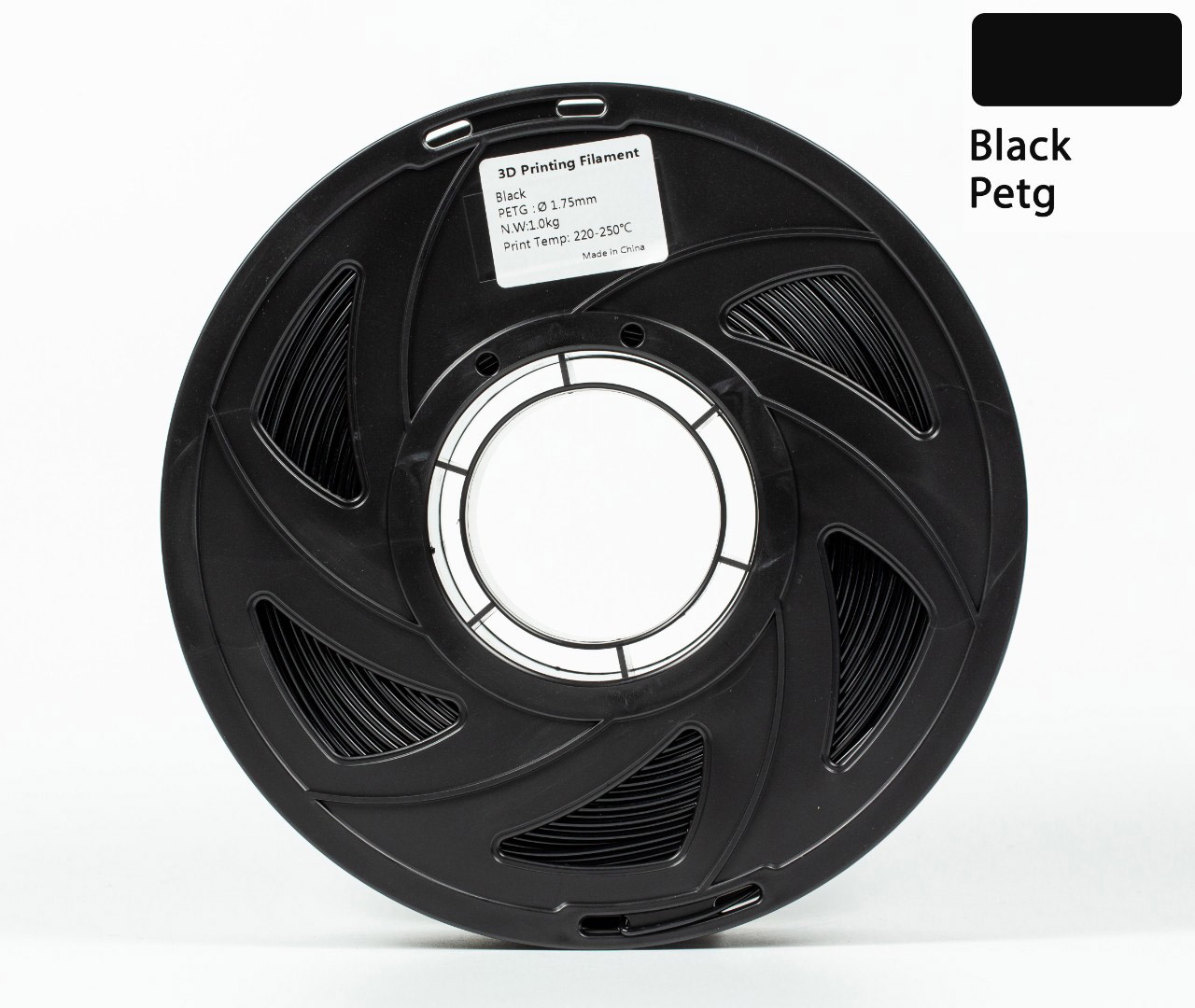 Пластик філамент для 3D-друку UA3D PETG Black 1.75мм, 1кг, Чорний