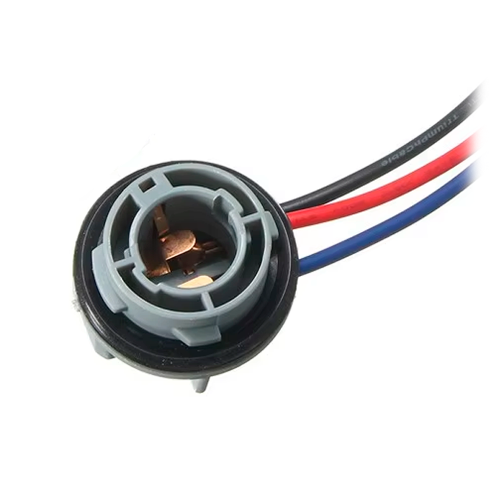 Автомобільний патрон для ламп цоколь P21/5W, BAY15D, 3 pin - 3 пін, з дротом, фото 1