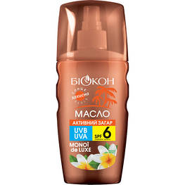 Засіб для засмаги Біокон Олія Активна засмага Моної де люкс SPF-6 160 мл (4820160039742) - оригінал