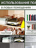 Набір роздільників для речей у шафу. Комплект перегородок для полиць акрилових прозорих 4 шт., фото 7